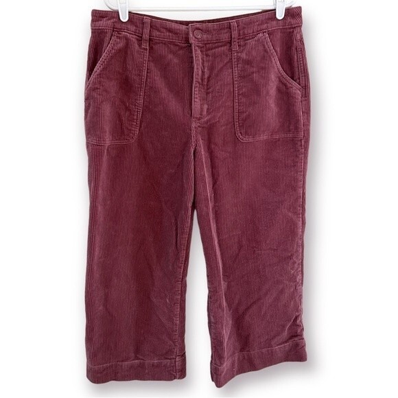 A.n.a. Corduroy Pants Dusty Rose Pink High Waisted Wide Leg Crop Cords - Picture 1 of 6